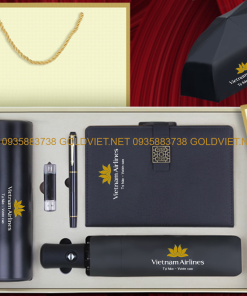 Bộ Sổ tay - Bình giữ nhiệt - Dù cầm tay - Bút ký - USB