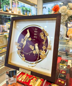 Tranh hoa mai và đôi chim Gold Việt