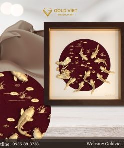Tranh cửu ngư quần hội 03 - Gold Việt