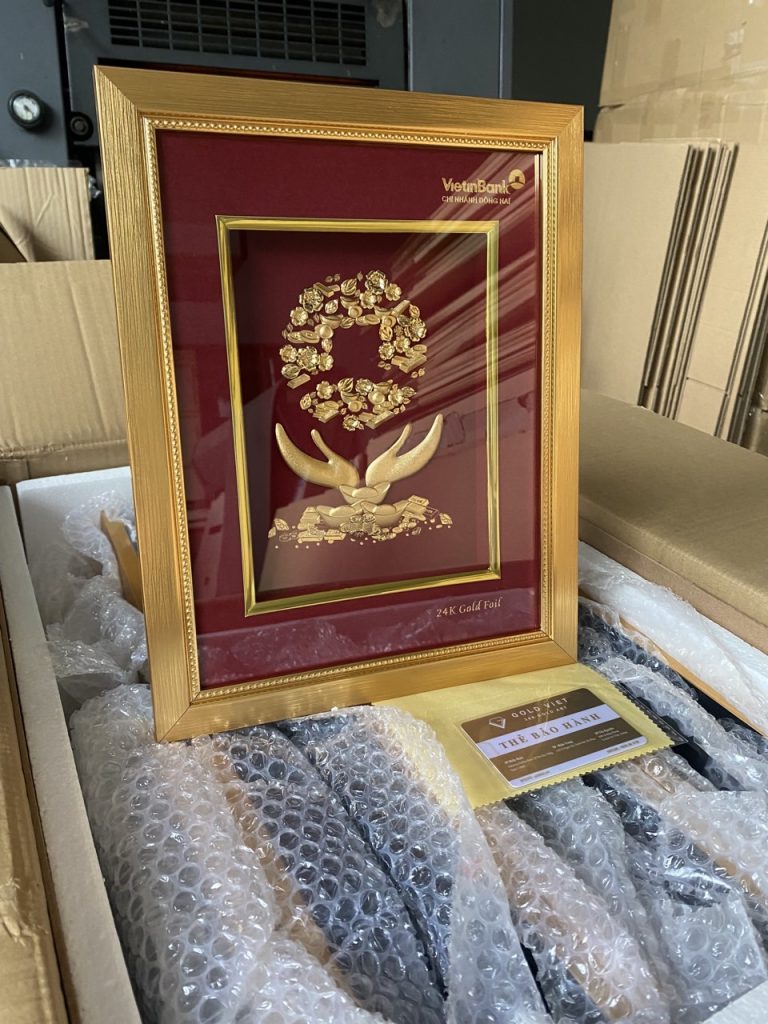 Tranh cây tài lộc mạ vàng 24K