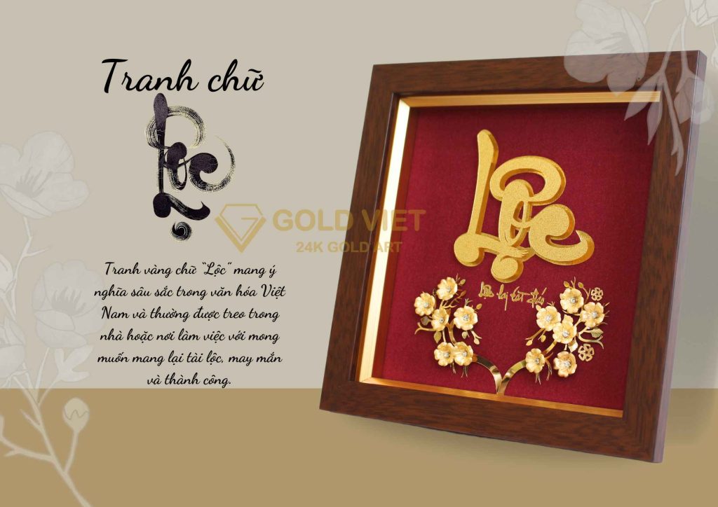 Tranh vàng chữ lộc