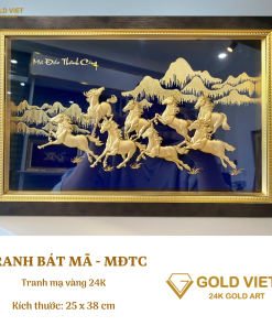 Tranh Bát Mã - Mã Đáo Thành Công, tranh mạ vàng 24K