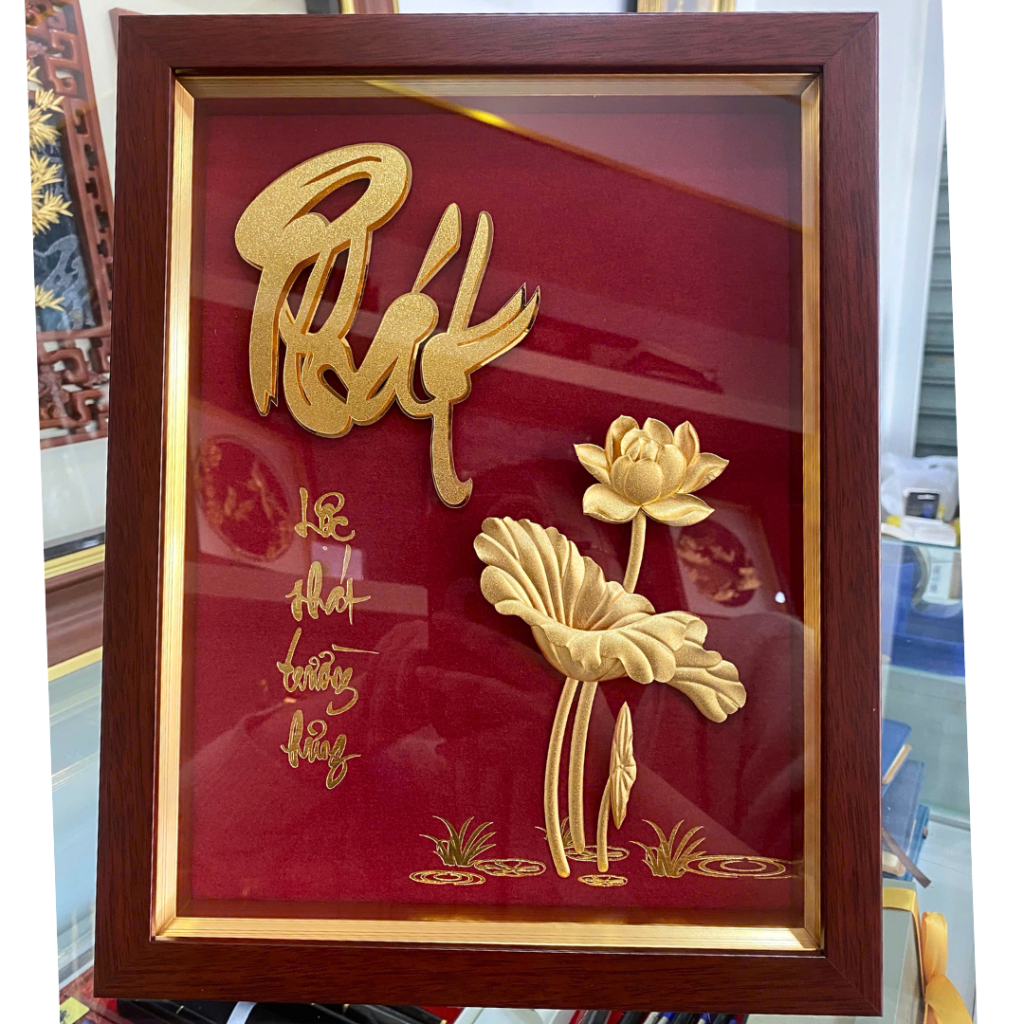 Tranh chữ Phát mạ vàng 24K, quà tặng vàng cao cấp